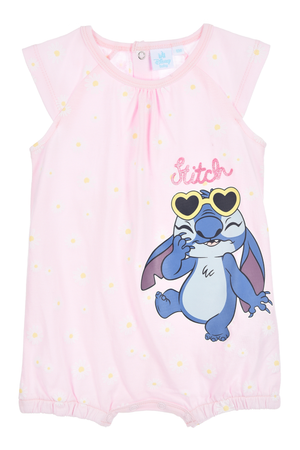 Pagliaccetto Stitch DISNEY Body Smanicato 100% Cotone Neonata - Ez00001rosa