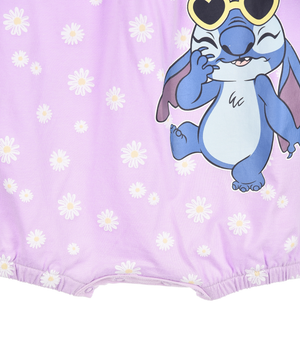 Pagliaccetto Stitch DISNEY Body Smanicato 100% Cotone Neonata - Ez00001lilla