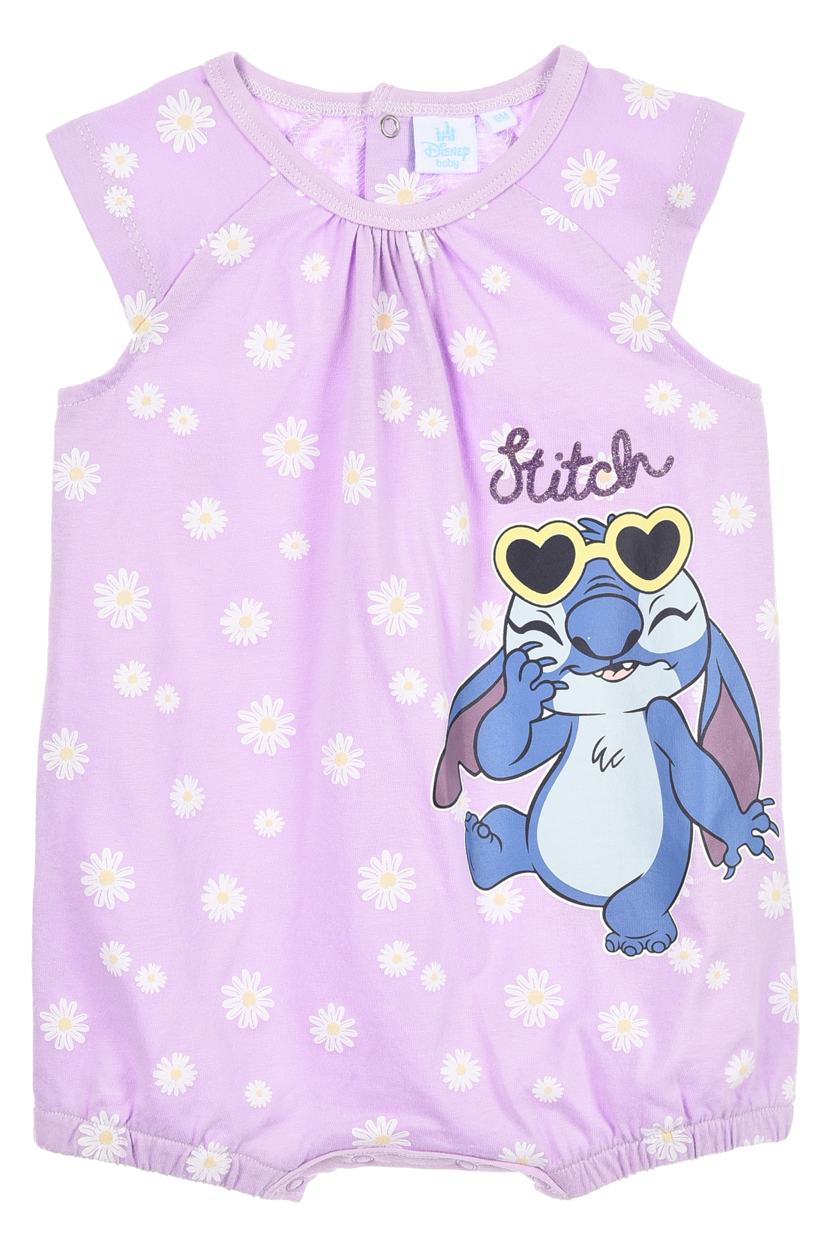 Pagliaccetto Stitch DISNEY Body Smanicato 100% Cotone Neonata - Ez00001lilla