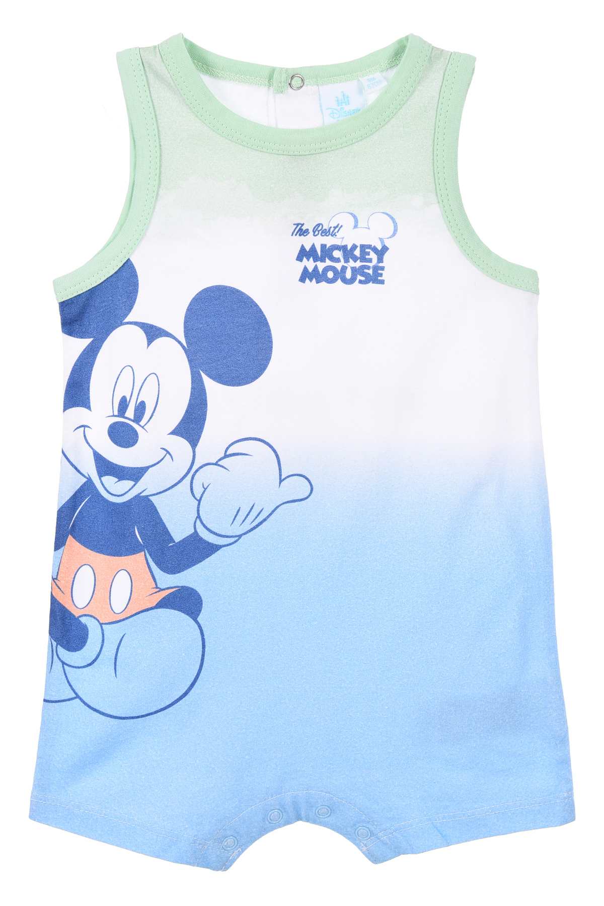 Pagliaccetto Topolino DISNEY Body Smanicato 100% Cotone Neonato - Ez00010blu
