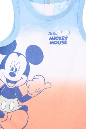 Pagliaccetto Topolino DISNEY Body Smanicato 100% Cotone Neonato - Ez00010arancio