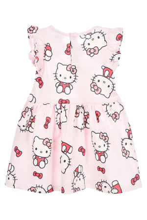 Abito Hello Kitty Sanrio Smanicato Neonata Vestitino Scamiciata in Cotone - Ez00016rosa