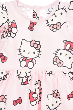 Abito Hello Kitty Sanrio Smanicato Neonata Vestitino Scamiciata in Cotone - Ez00016rosa