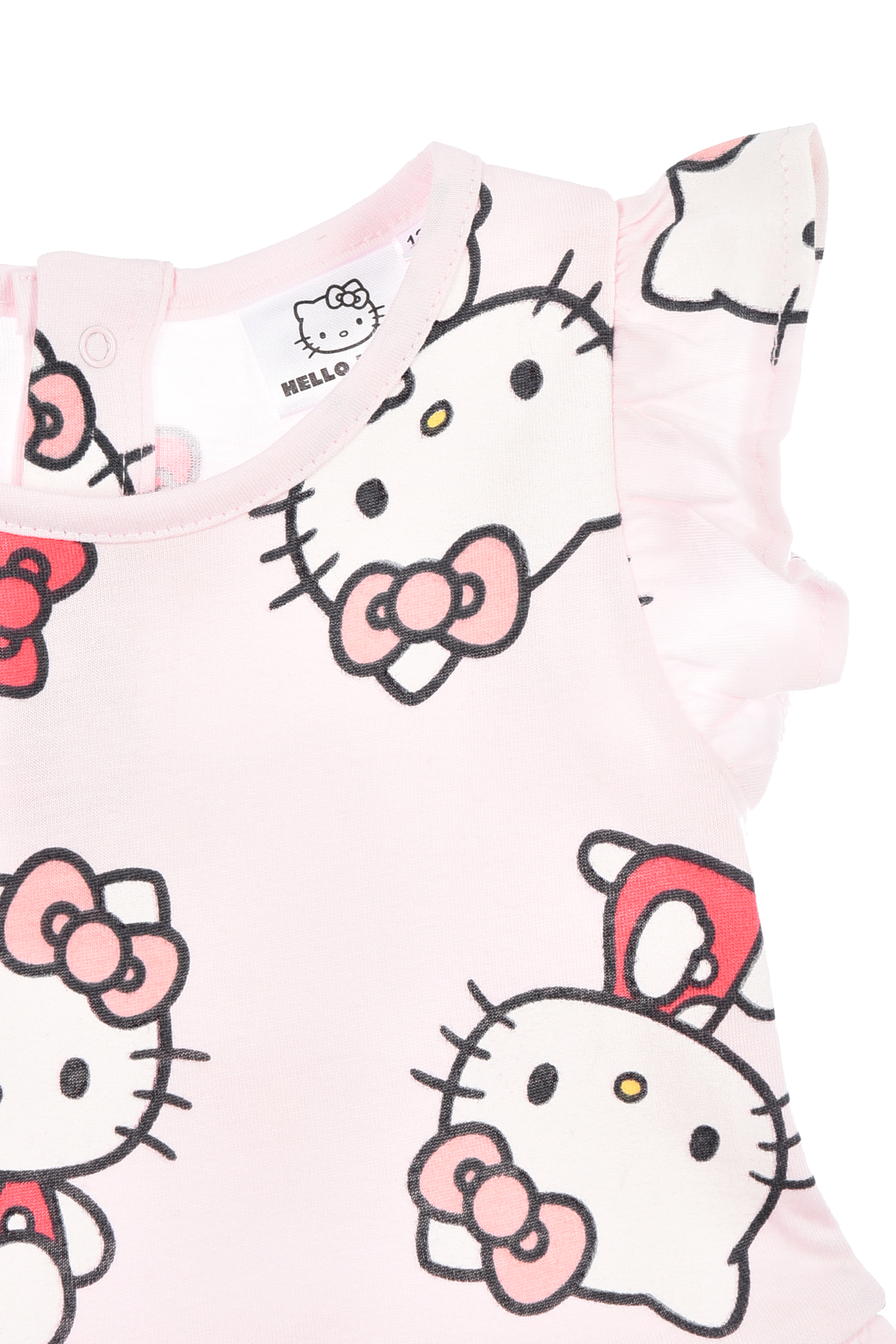 Abito Hello Kitty Sanrio Smanicato Neonata Vestitino Scamiciata in Cotone - Ez00016rosa
