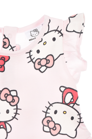 Abito Hello Kitty Sanrio Smanicato Neonata Vestitino Scamiciata in Cotone - Ez00016rosa