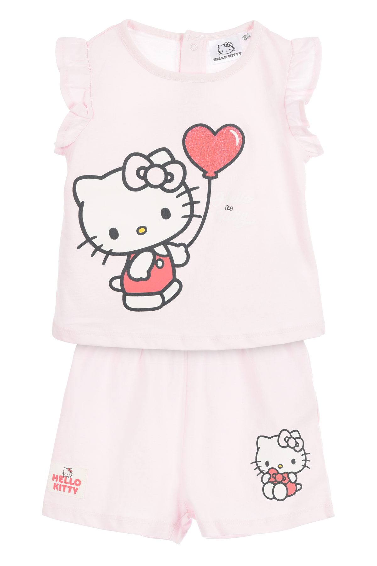 Completo Hello Kitty Sanrio 2 Pezzi Canotta e Shorts in Cotone Neonata - Ez00017rosa