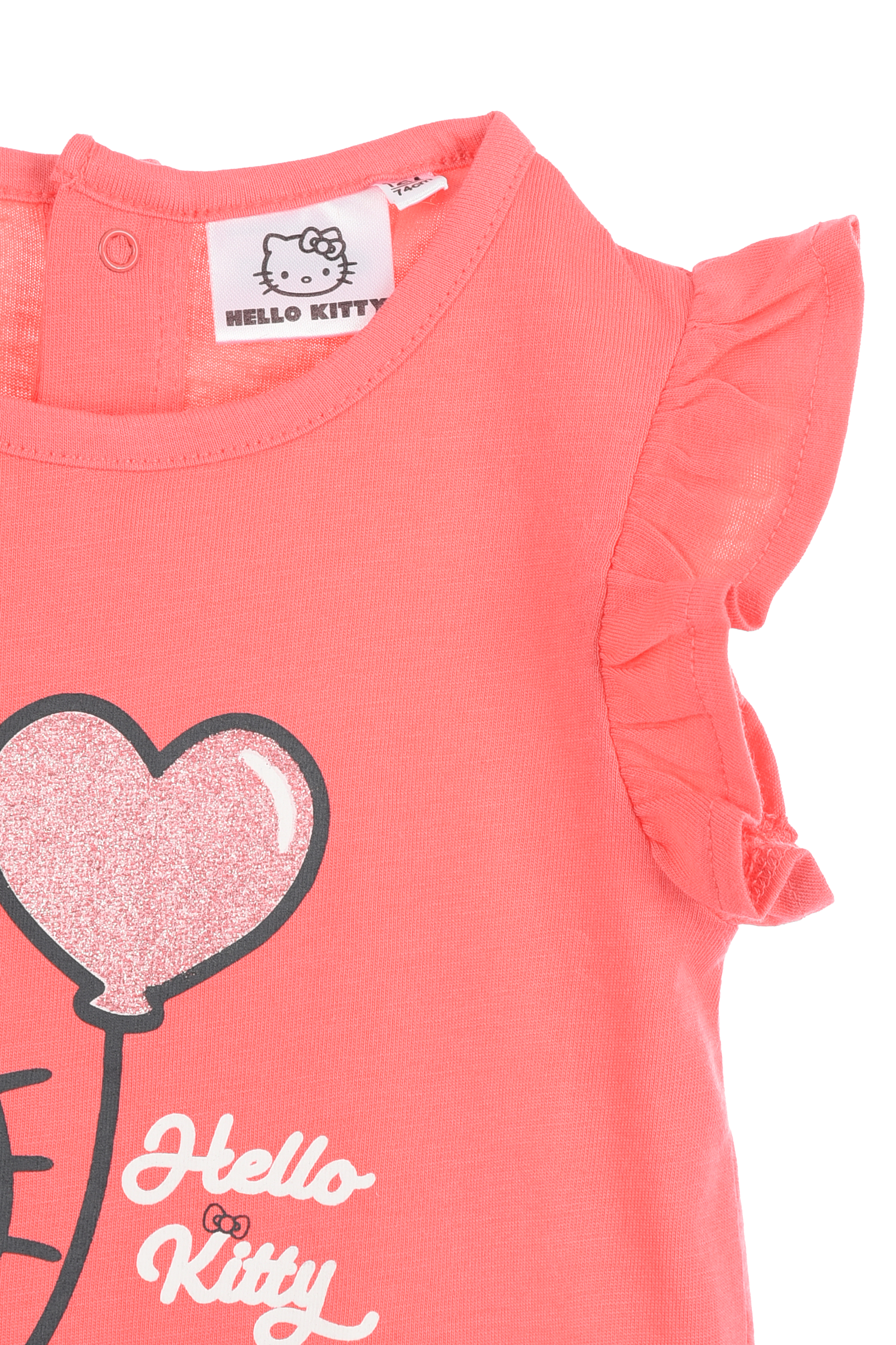 Completo Hello Kitty Sanrio 2 Pezzi Canotta e Shorts in Cotone Neonata - Ez00017rosso