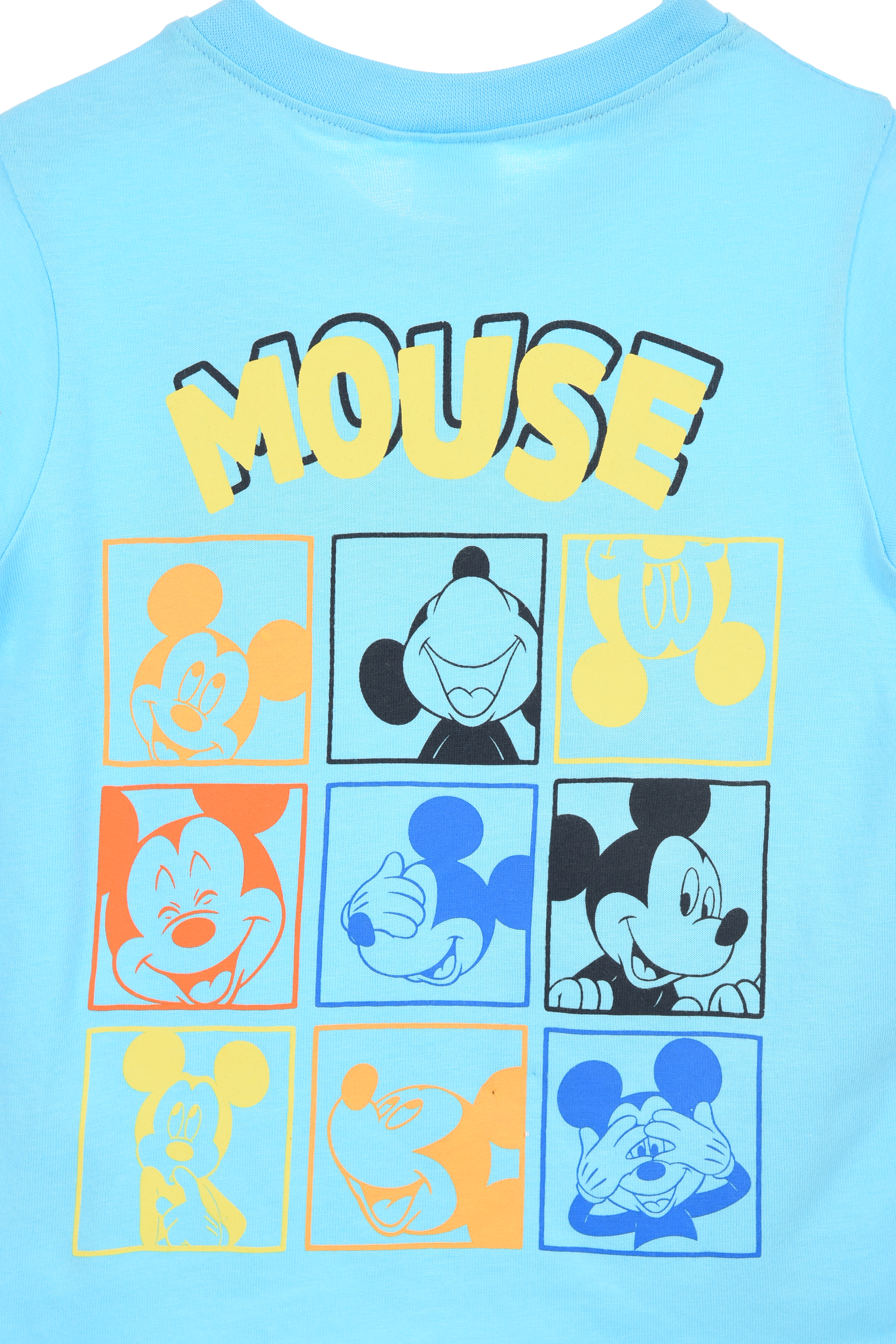 T-Shirt Maniche Corte Topolino DISNEY Maglietta 100% Cotone Neonato - Ez00011azzurro