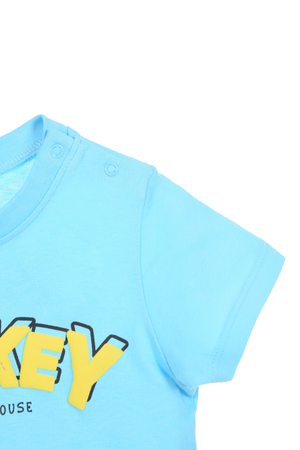 T-Shirt Maniche Corte Topolino DISNEY Maglietta 100% Cotone Neonato - Ez00011azzurro