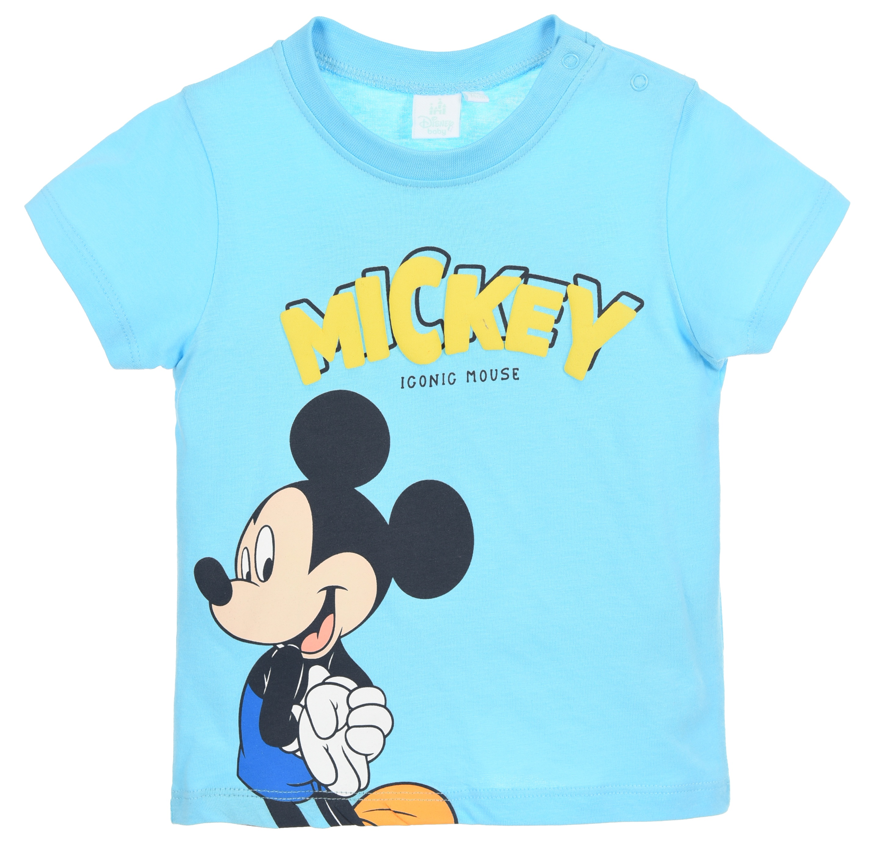 T-Shirt Maniche Corte Topolino DISNEY Maglietta 100% Cotone Neonato - Ez00011azzurro