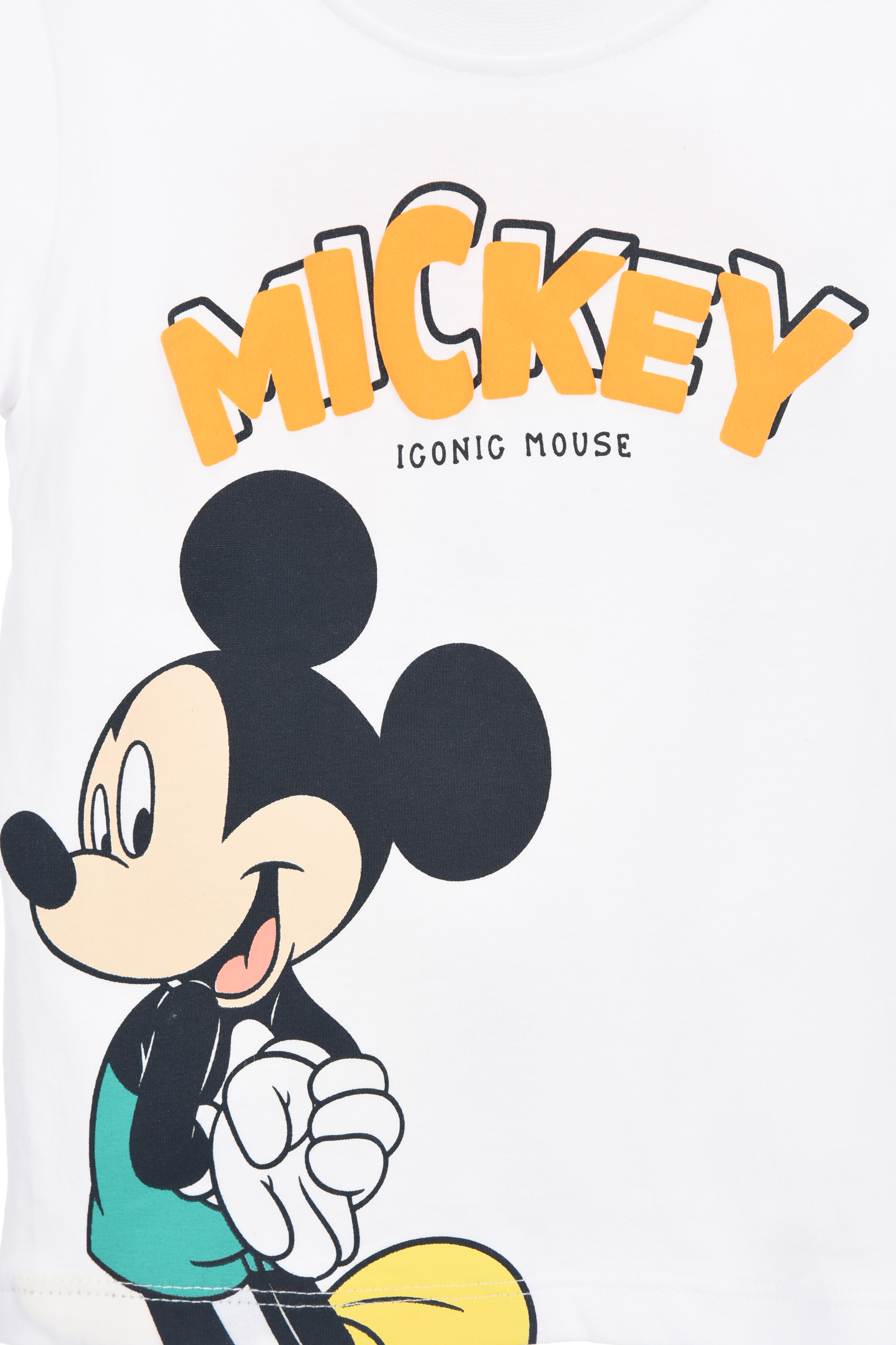 T-Shirt Maniche Corte Topolino DISNEY Maglietta 100% Cotone Neonato - Ez00011bianco