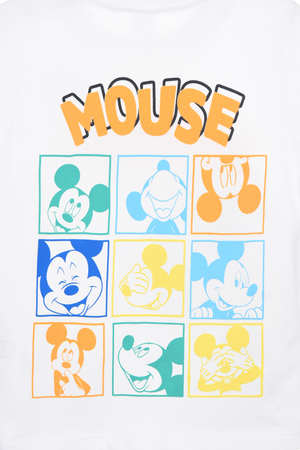 T-Shirt Maniche Corte Topolino DISNEY Maglietta 100% Cotone Neonato - Ez00011bianco