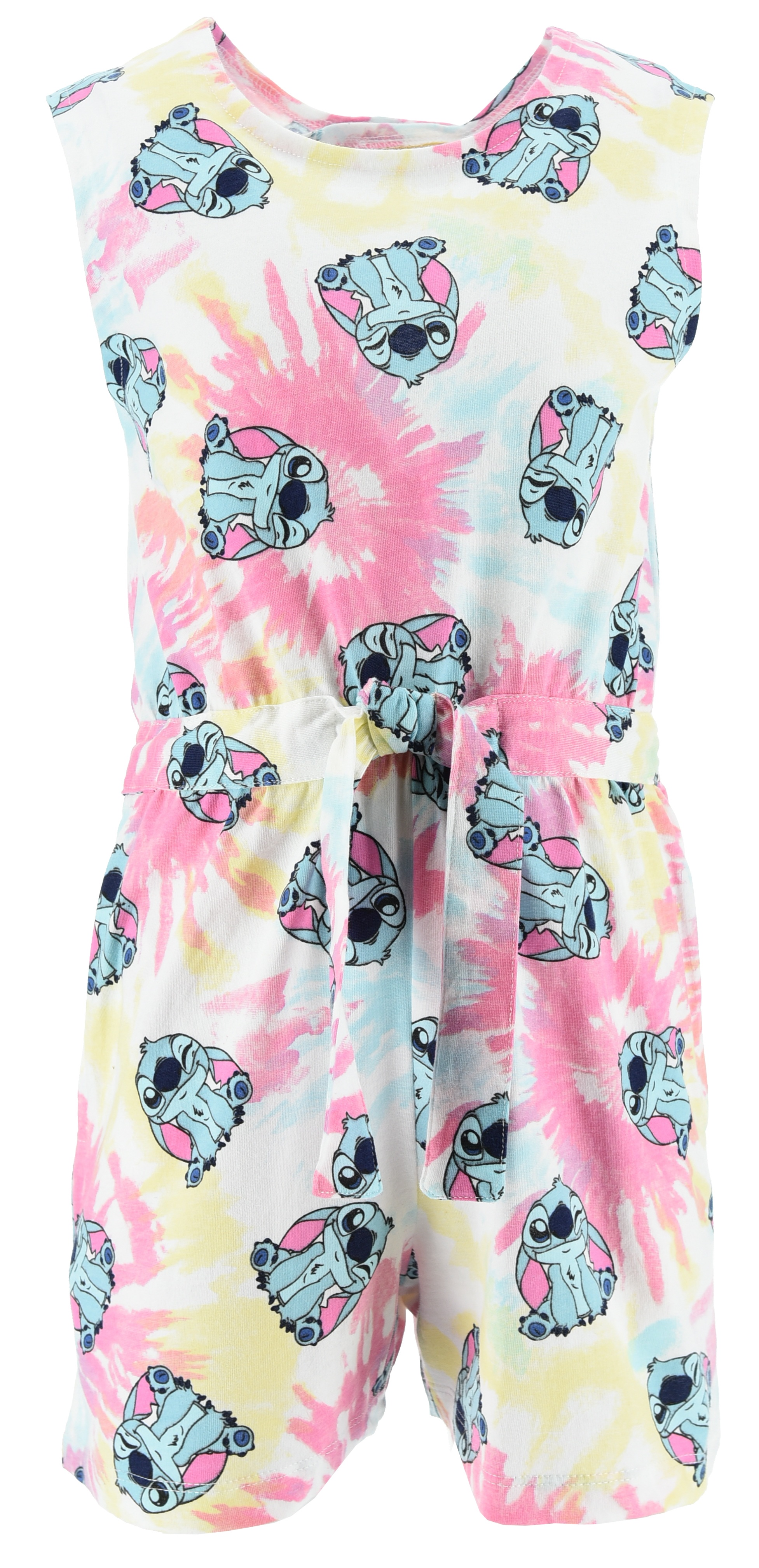 Tutina Corta Stitch DISNEY Bambina Fantasia Tie-Dye con Cintura in Cotone - Ez10068