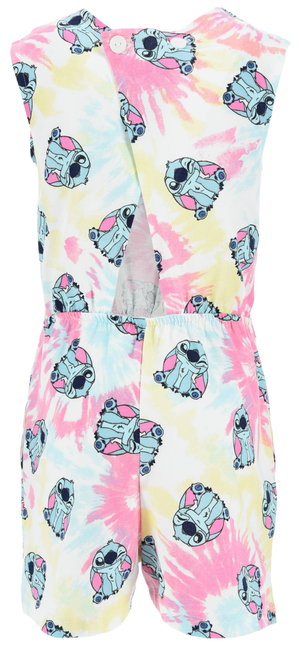 Tutina Corta Stitch DISNEY Bambina Fantasia Tie-Dye con Cintura in Cotone - Ez10068