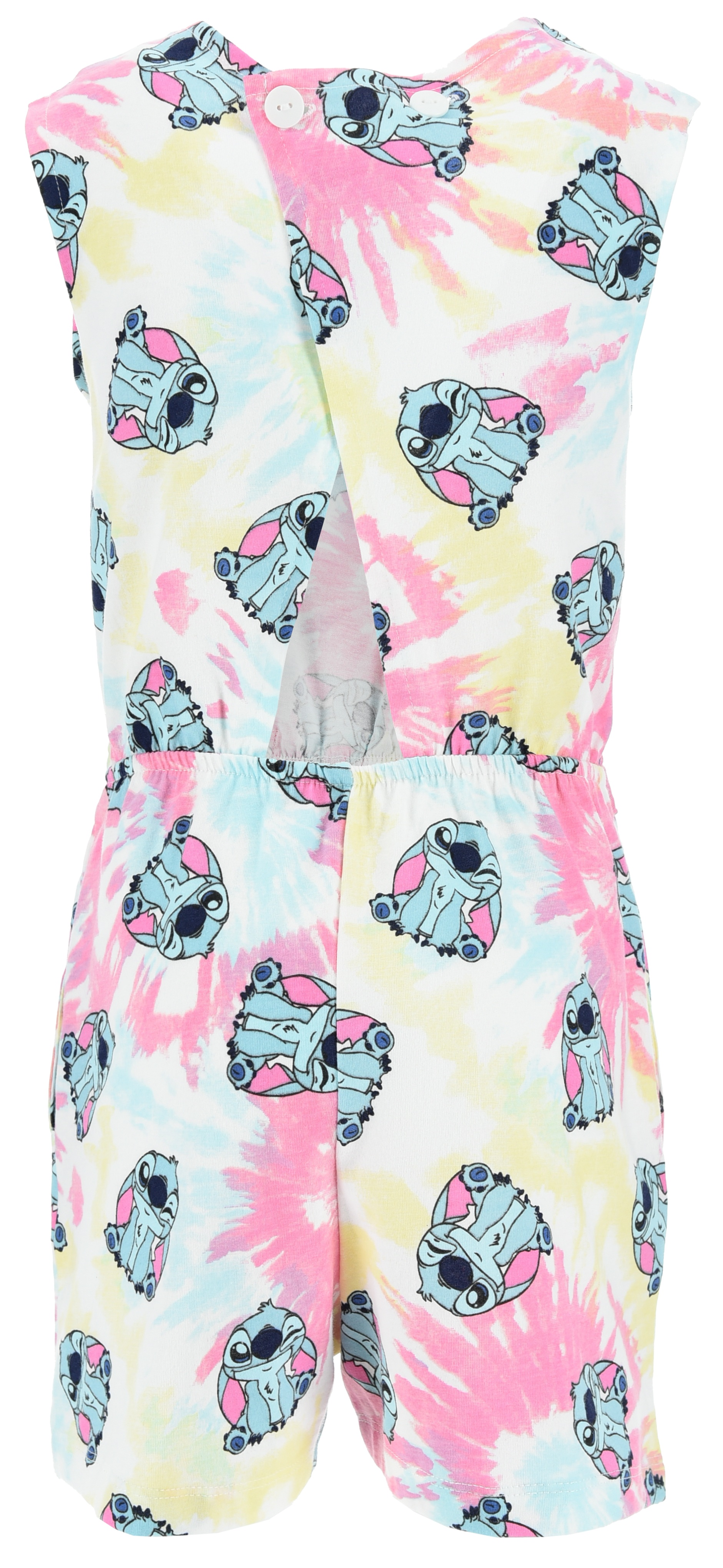 Tutina Corta Stitch DISNEY Bambina Fantasia Tie-Dye con Cintura in Cotone - Ez10068