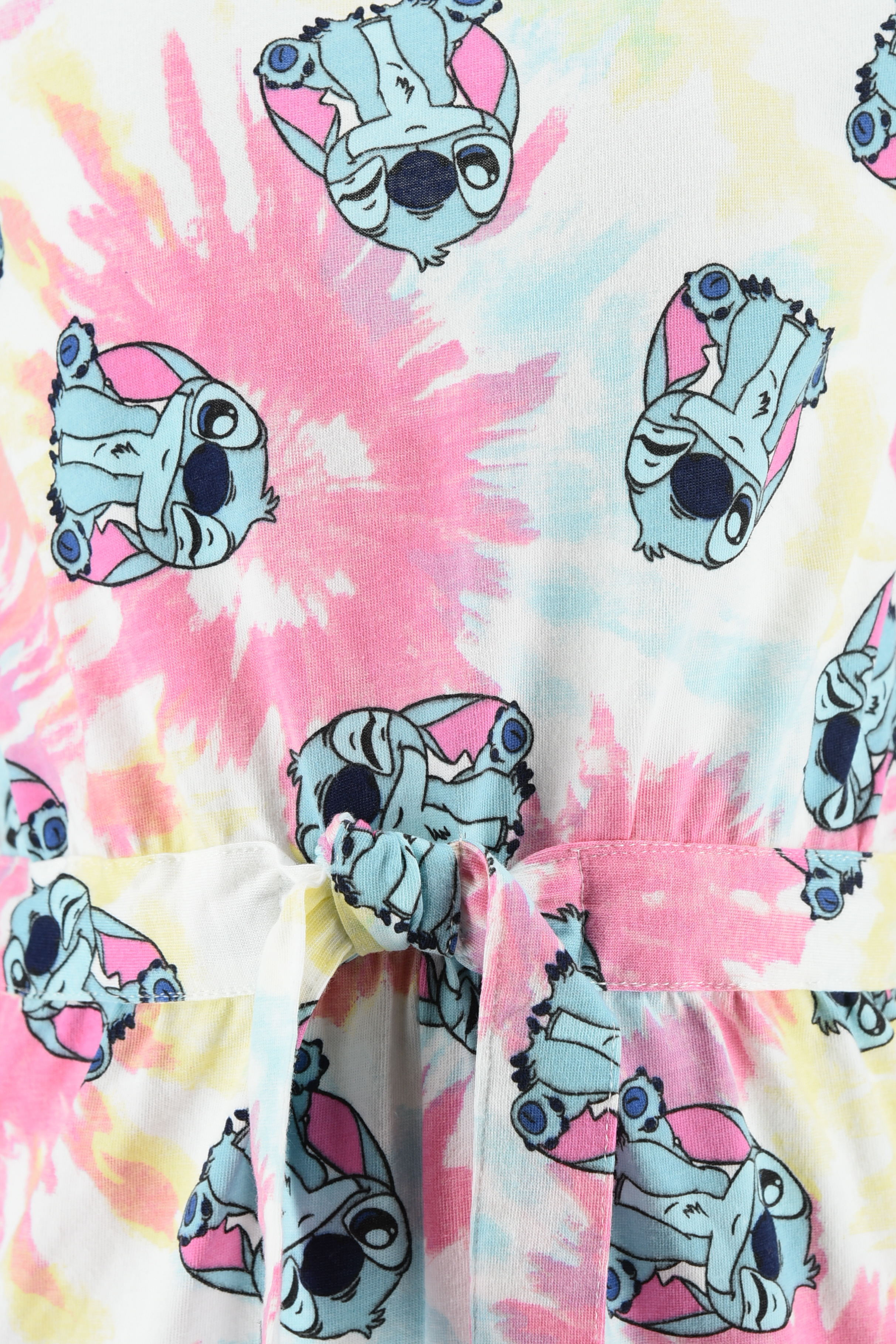 Tutina Corta Stitch DISNEY Bambina Fantasia Tie-Dye con Cintura in Cotone - Ez10068