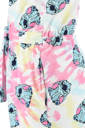 Tutina Corta Stitch DISNEY Bambina Fantasia Tie-Dye con Cintura in Cotone - Ez10068
