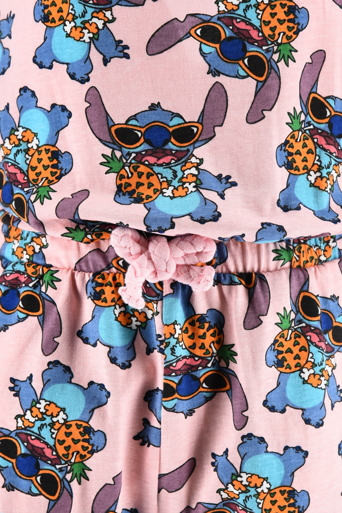 Tutina Corta Stitch DISNEY Bambina Completo con Vita Elastica in Cotone - Ez10069rosa
