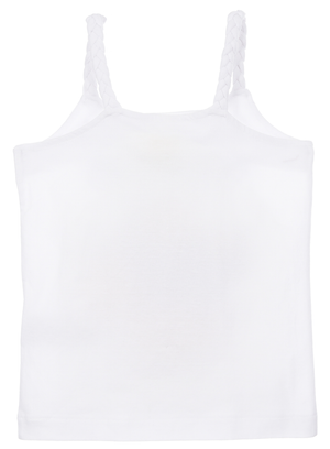 Canotta Stitch Aloha DISNEY Bambina con Spalline Incrociate 100% Cotone - Ez10052bianco