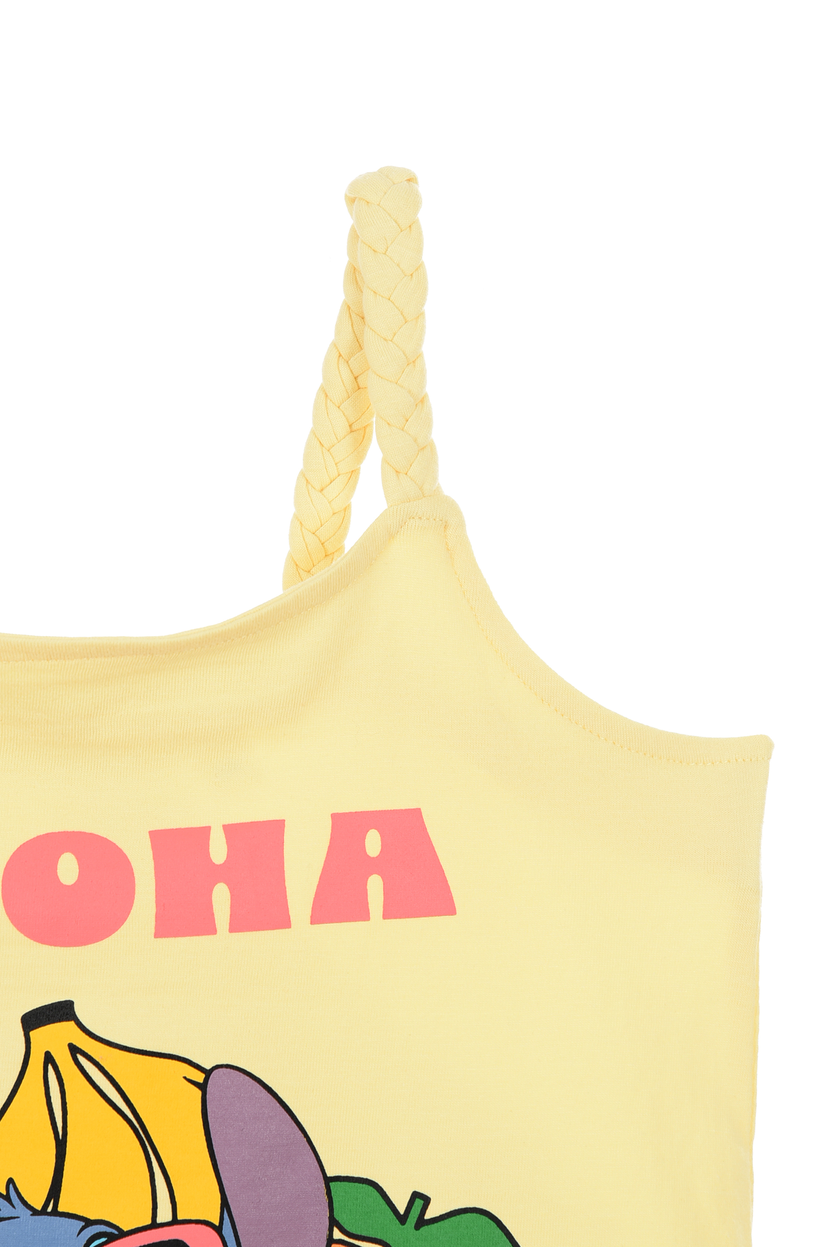 Canotta Stitch Aloha DISNEY Bambina con Spalline Incrociate 100% Cotone - Ez10052giallo