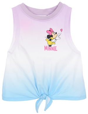 Canotta Minnie Topolino DISNEY Bambina Smanicata Sfumata con Nodo Frontale 100% Cotone - Ez10093lilla