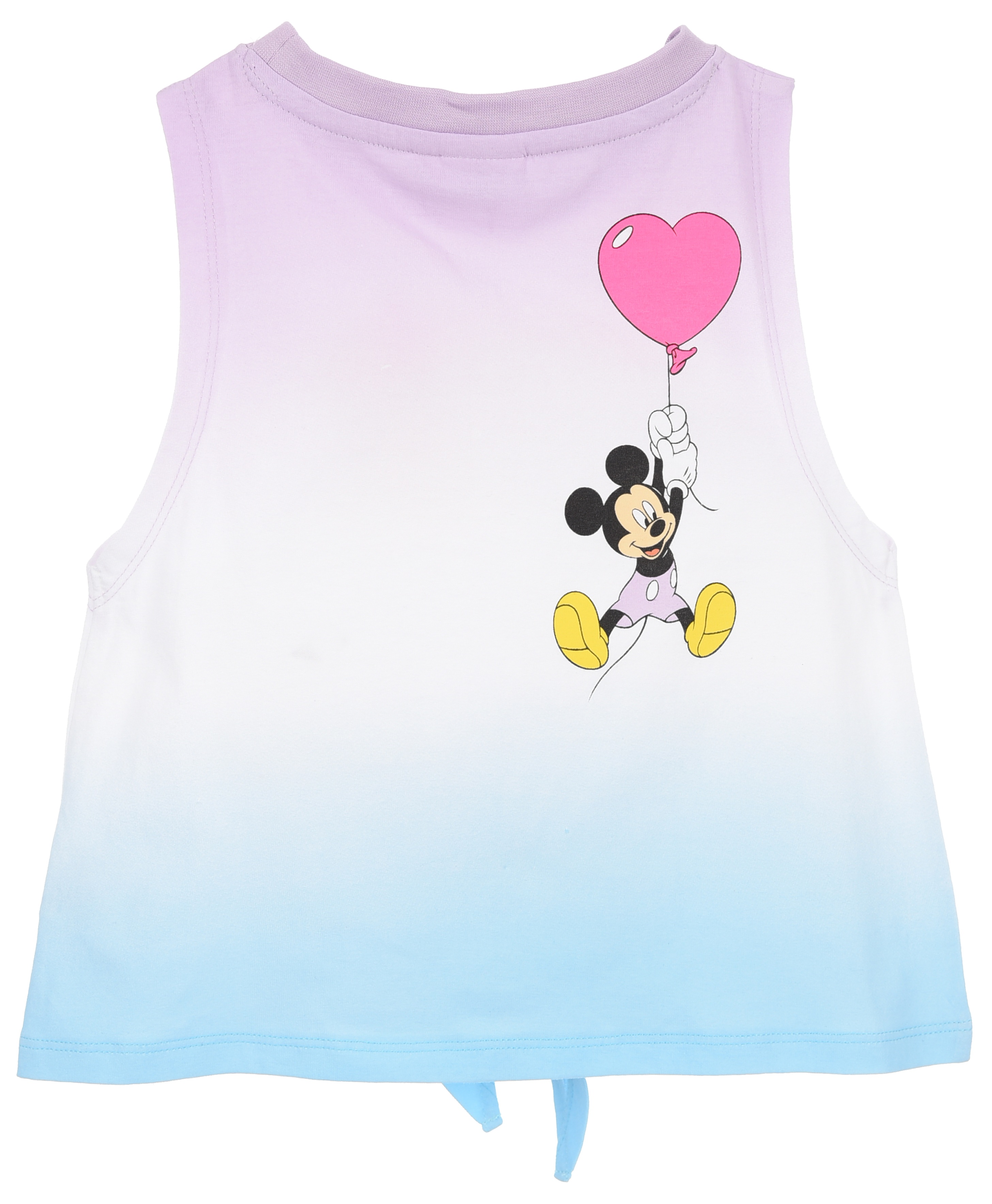 Canotta Minnie Topolino DISNEY Bambina Smanicata Sfumata con Nodo Frontale 100% Cotone - Ez10093lilla