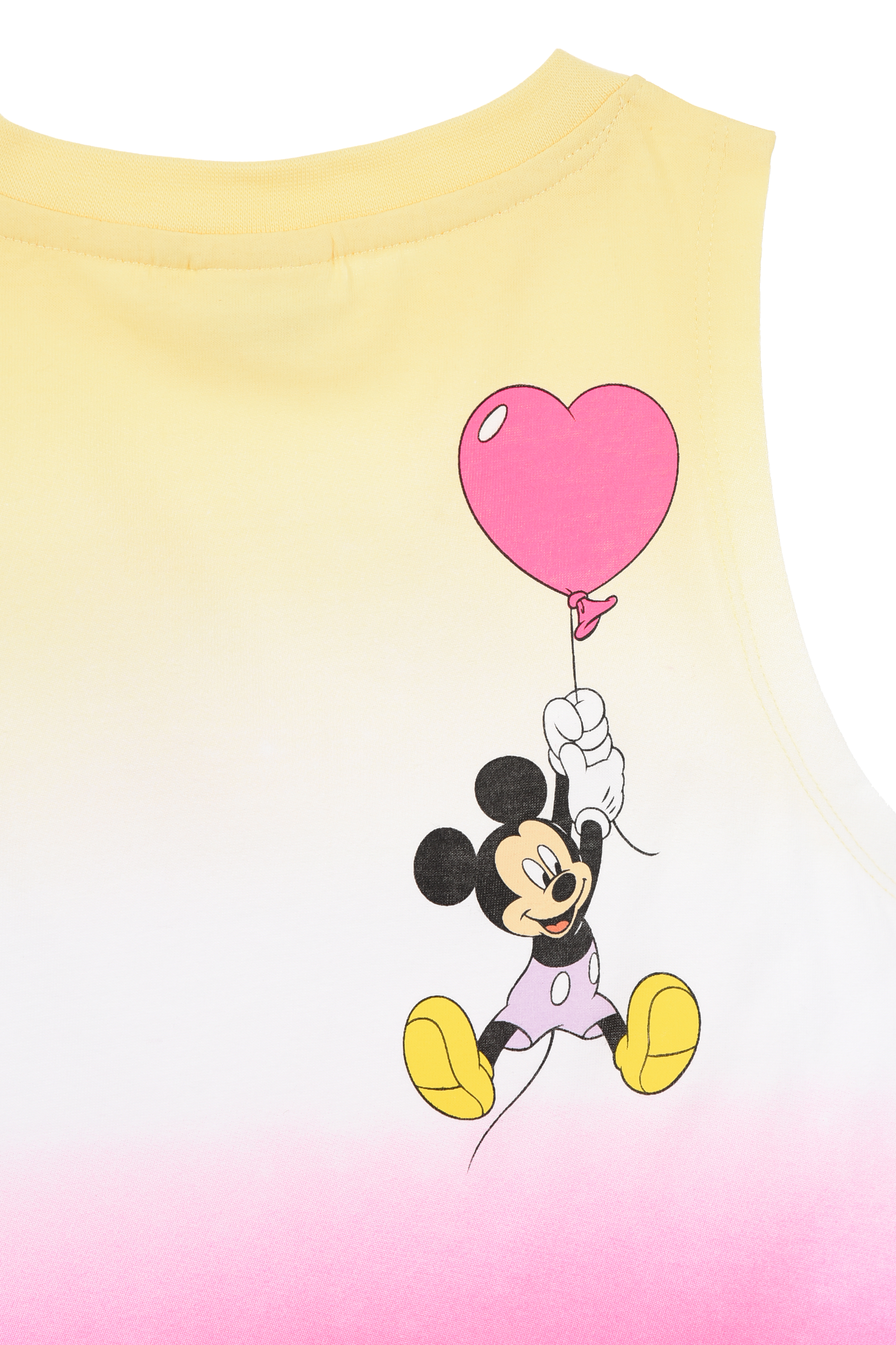 Canotta Minnie Topolino DISNEY Bambina Smanicata Sfumata con Nodo Frontale 100% Cotone - Ez10093giallo