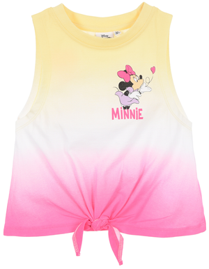 Canotta Minnie Topolino DISNEY Bambina Smanicata Sfumata con Nodo Frontale 100% Cotone - Ez10093giallo