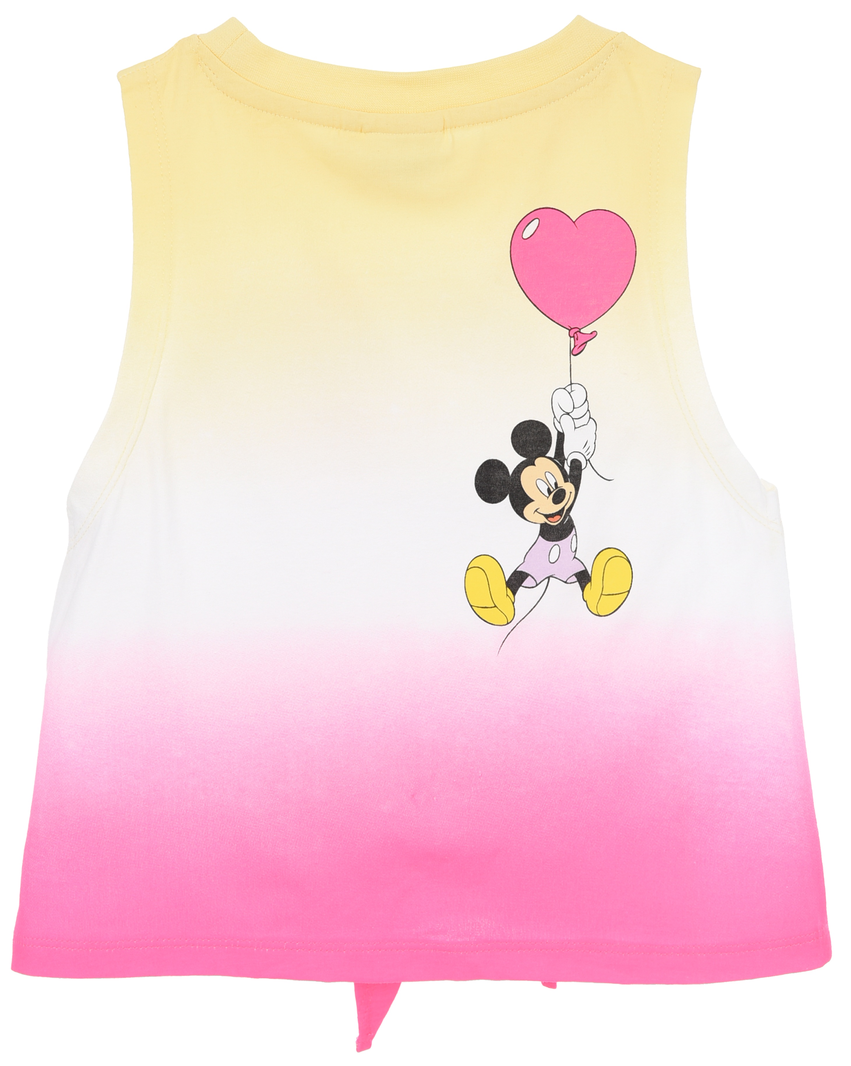 Canotta Minnie Topolino DISNEY Bambina Smanicata Sfumata con Nodo Frontale 100% Cotone - Ez10093giallo