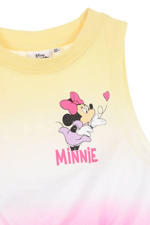 Canotta Minnie Topolino DISNEY Bambina Smanicata Sfumata con Nodo Frontale 100% Cotone - Ez10093giallo