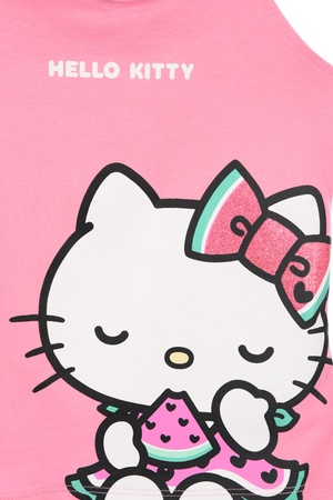 Canotta Hello Kitty Sanrio Bambina con Spalline Incrociate 100% Cotone - Ez10033rosa