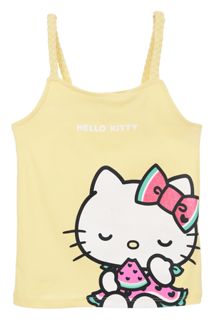 Canotta Hello Kitty Sanrio Bambina con Spalline Incrociate 100% Cotone - Ez10033giallo