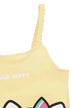 Canotta Hello Kitty Sanrio Bambina con Spalline Incrociate 100% Cotone - Ez10033giallo