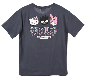 T-Shirt Hello Kitty & Friends Sanrio Maniche Corte Maglietta 100% Cotone Bambina Ragazza - Ez16023grigio