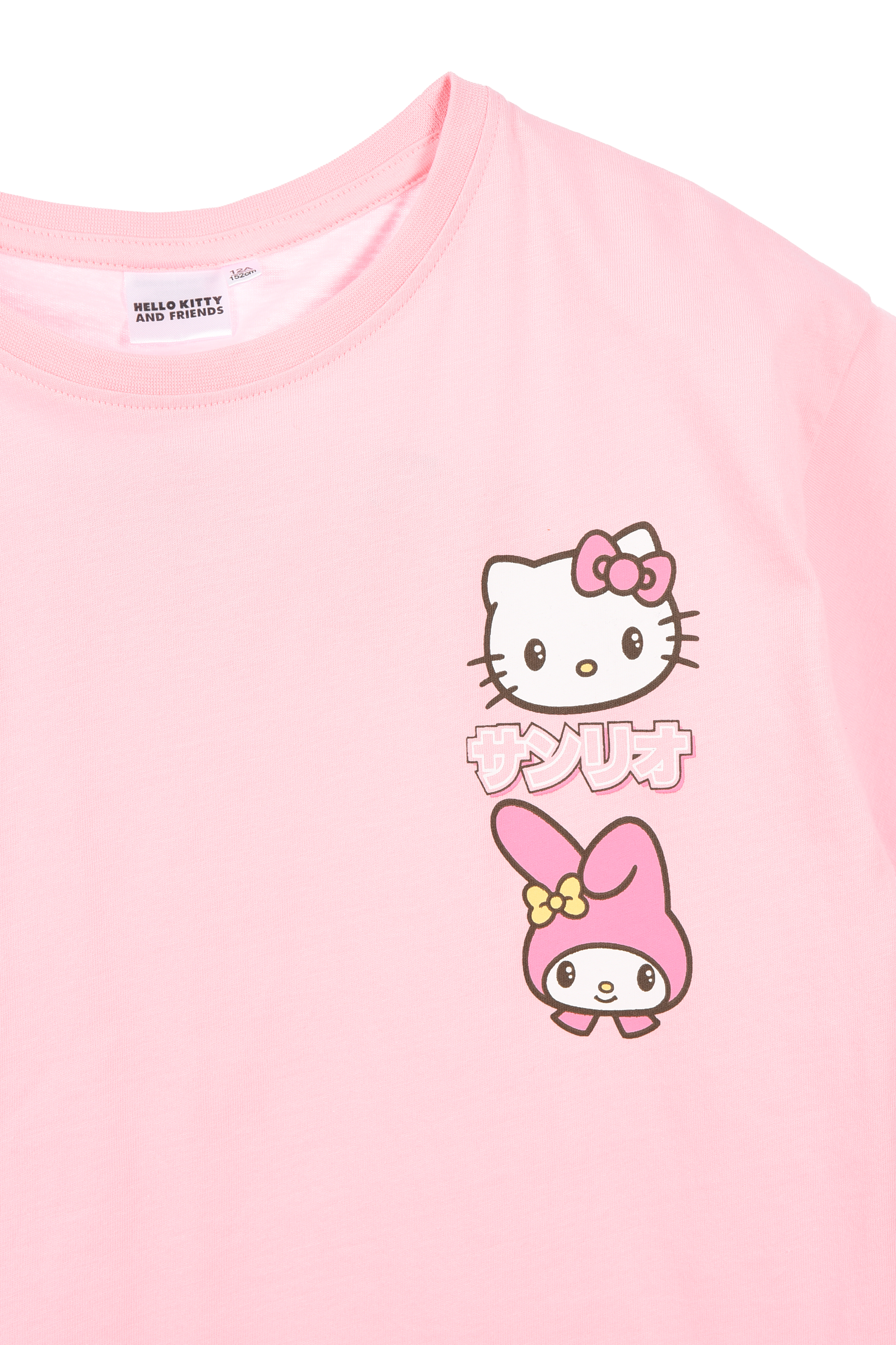 T-Shirt Hello Kitty & Friends Sanrio Maniche Corte Maglietta 100% Cotone Bambina Ragazza - Ez16023rosa