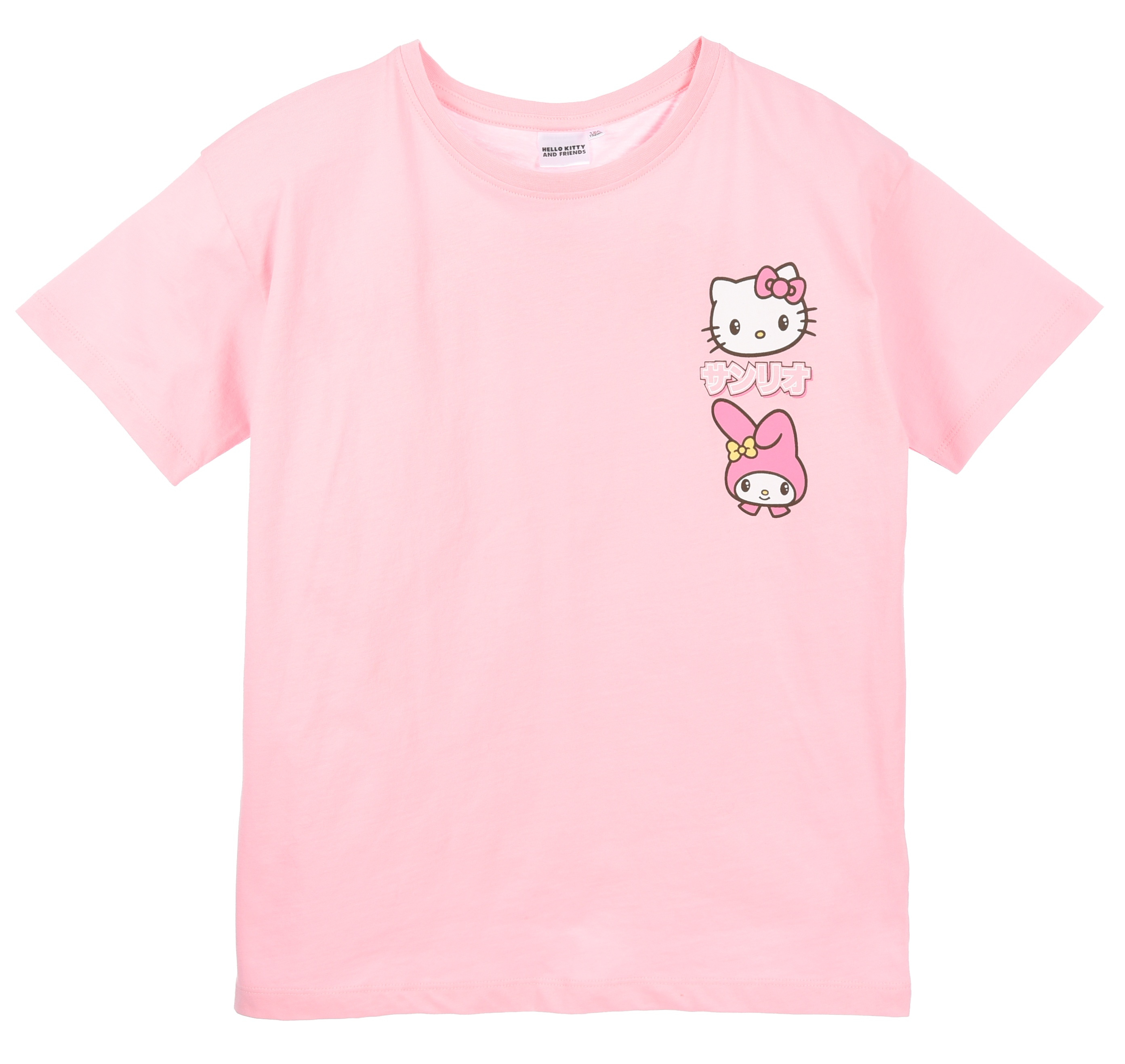 T-Shirt Hello Kitty & Friends Sanrio Maniche Corte Maglietta 100% Cotone Bambina Ragazza - Ez16023rosa
