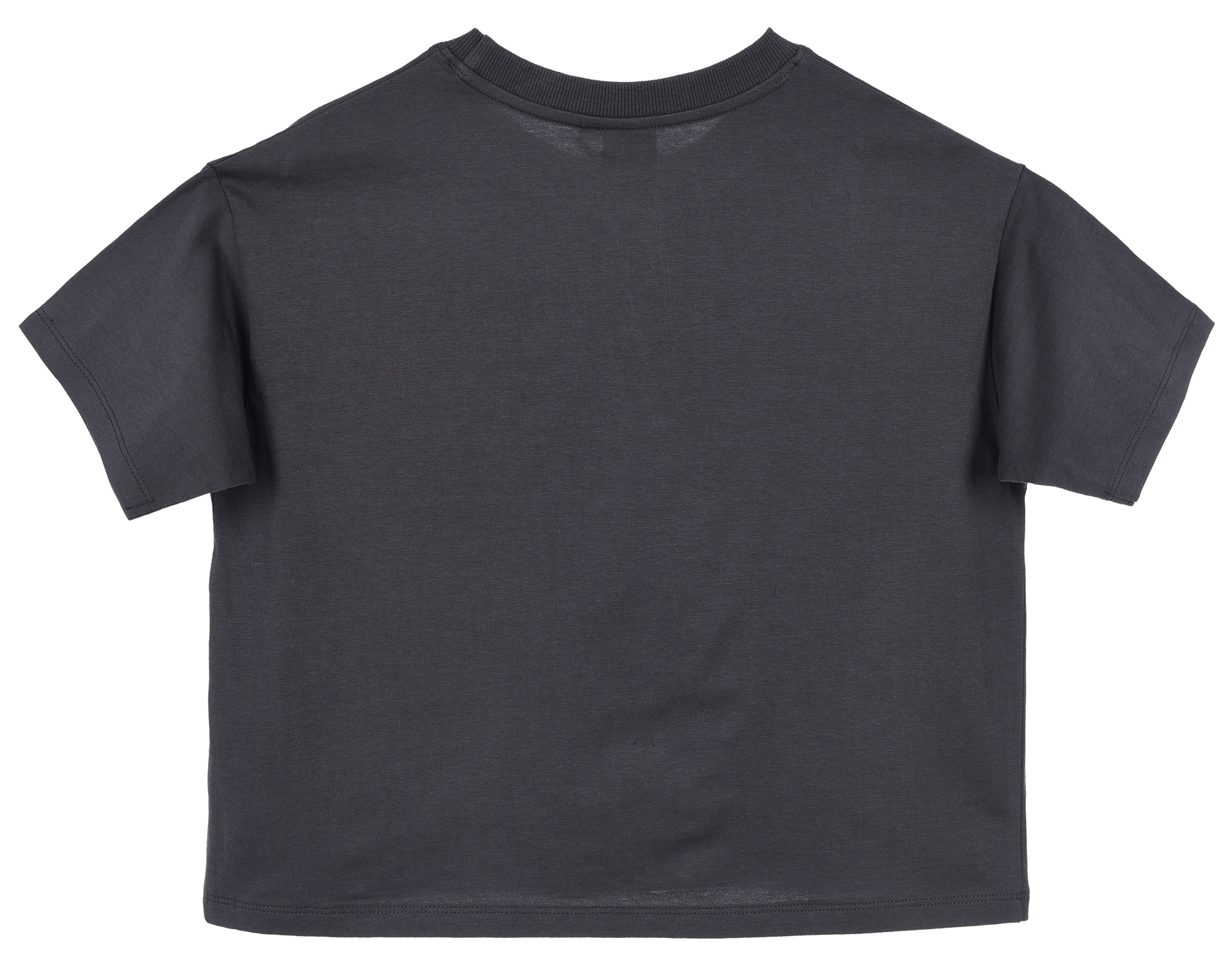 T-Shirt Crop Top Kuromi Sanrio Maglietta Maniche Corte 100% Cotone Ragazzina - Ez16024grigio