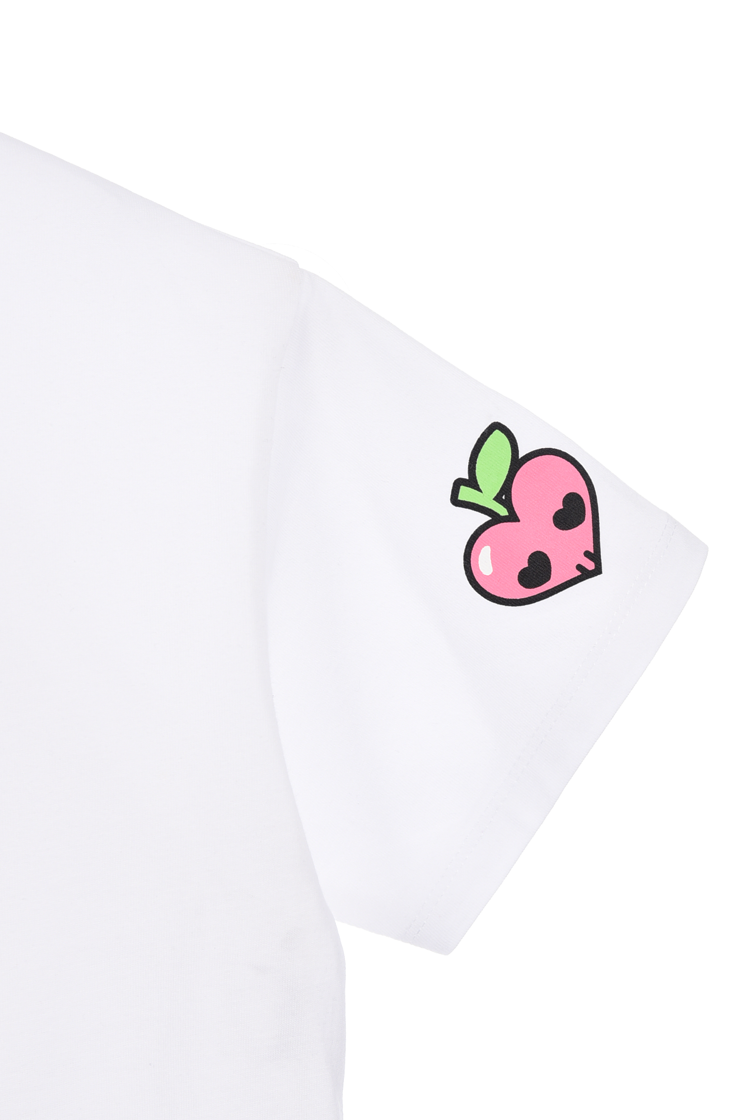T-Shirt Crop Top Kuromi Sanrio Maglietta Maniche Corte 100% Cotone Ragazzina - Ez16024bianco