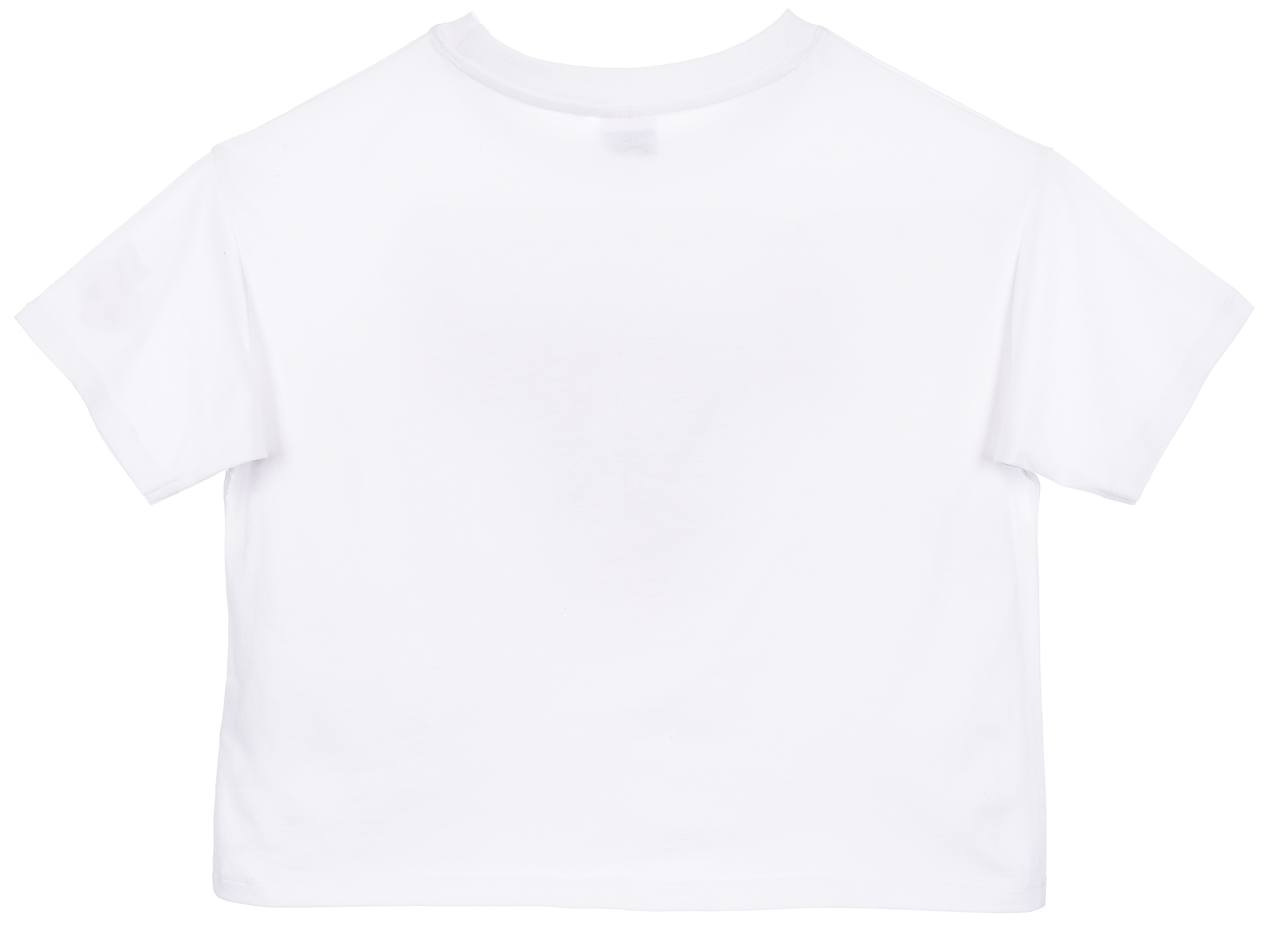 T-Shirt Crop Top Kuromi Sanrio Maglietta Maniche Corte 100% Cotone Ragazzina - Ez16024bianco