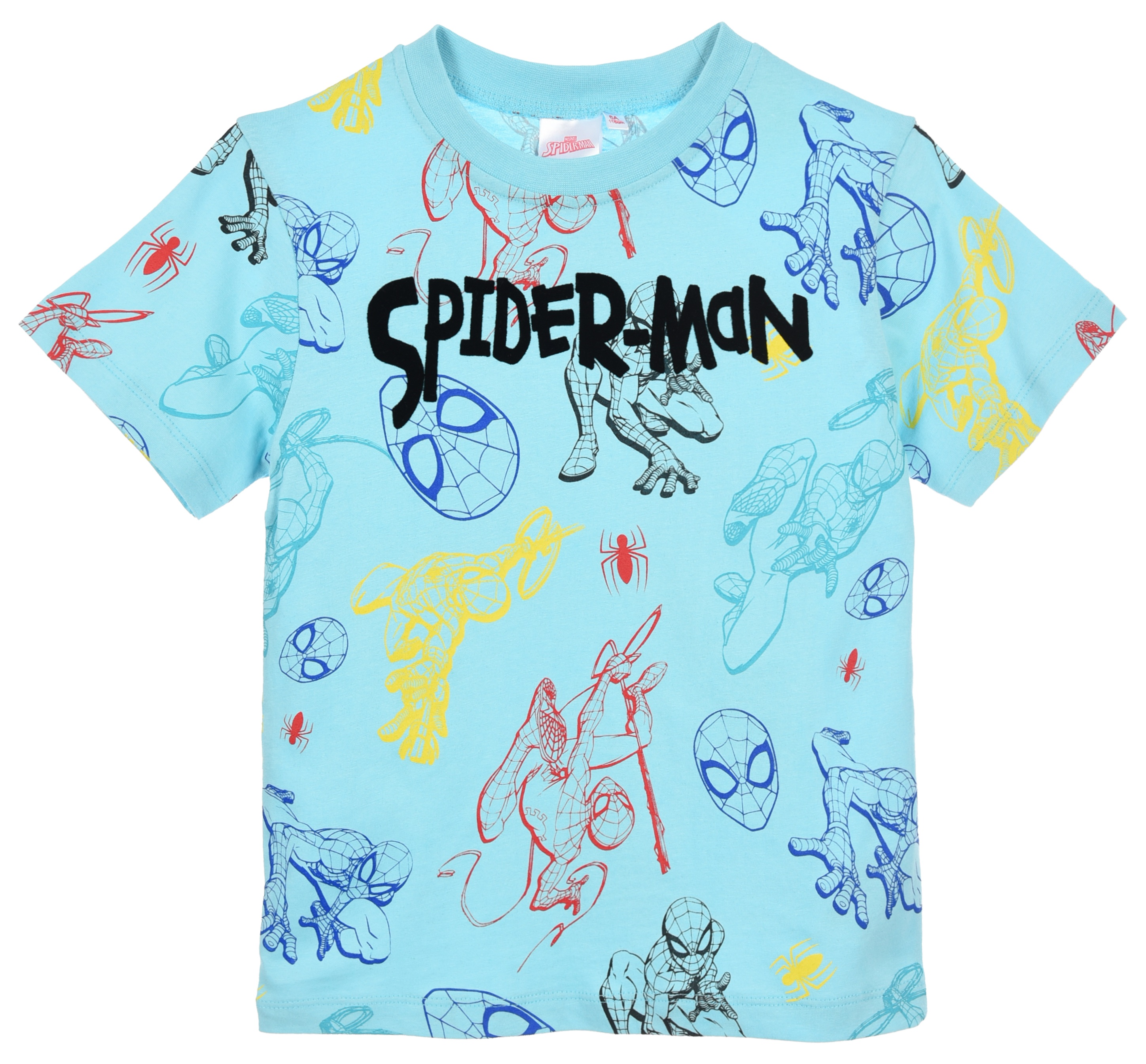 T-Shirt Spiderman MARVEL Maniche Corte Maglietta 100% Cotone Bambino - Ez10137azzurro