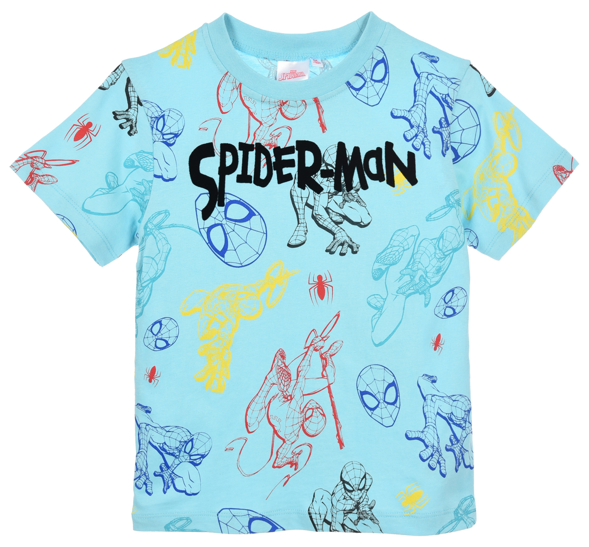 T-Shirt Spiderman MARVEL Maniche Corte Maglietta 100% Cotone Bambino - Ez10137azzurro