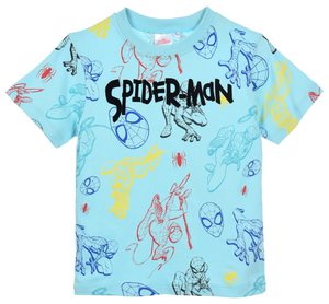 T-Shirt Spiderman MARVEL Maniche Corte Maglietta 100% Cotone Bambino - Ez10137azzurro