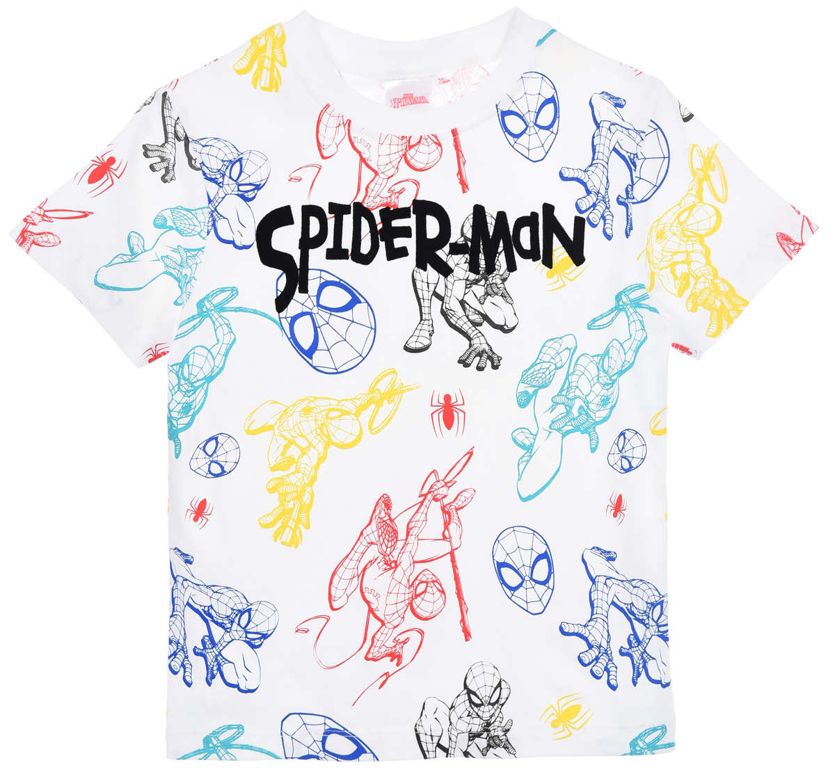 T-Shirt Spiderman MARVEL Maniche Corte Maglietta 100% Cotone Bambino - Ez10137bianco