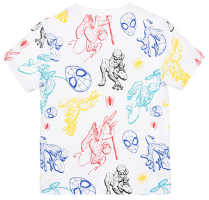 T-Shirt Spiderman MARVEL Maniche Corte Maglietta 100% Cotone Bambino - Ez10137bianco