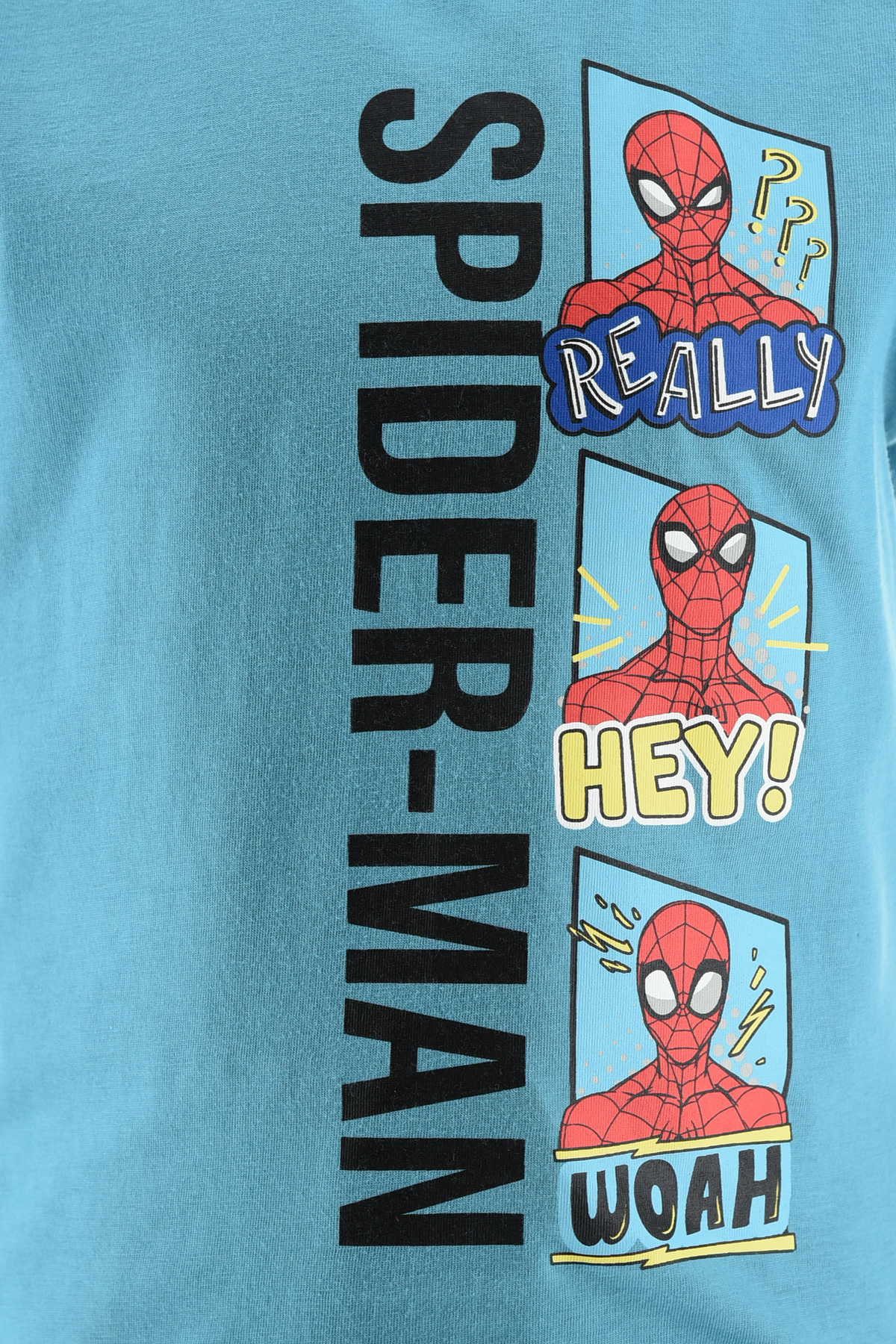 Completo Spiderman MARVEL 2 Pezzi T-Shirt e Bermuda in Cotone Bambino - Ez10132turchese