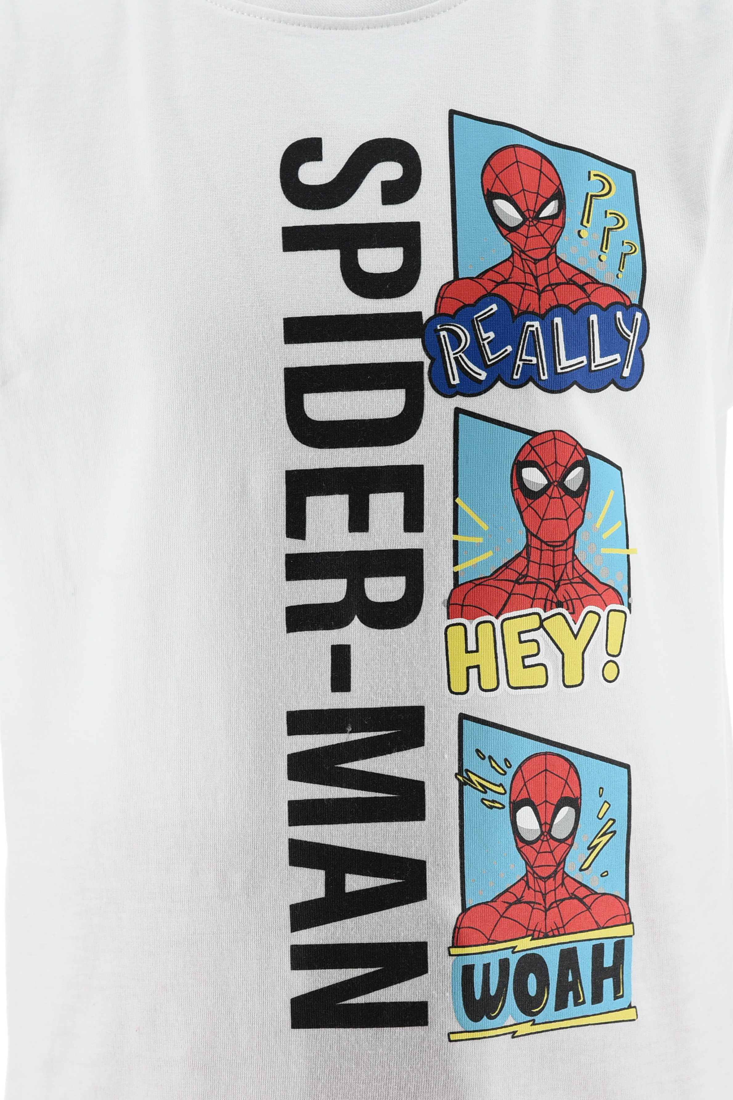Completo Spiderman MARVEL 2 Pezzi T-Shirt e Bermuda in Cotone Bambino - Ez10132bianco