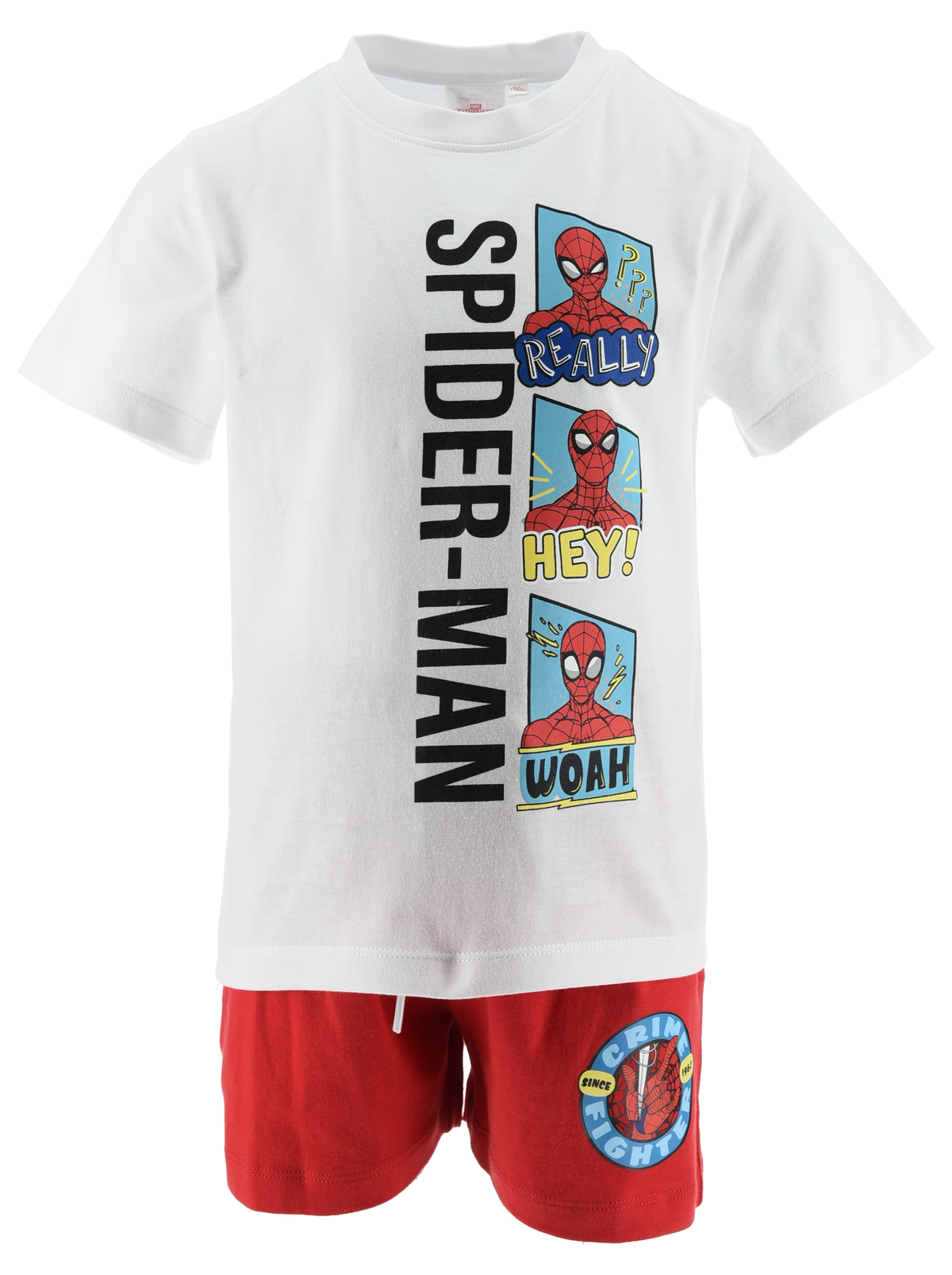 Completo Spiderman MARVEL 2 Pezzi T-Shirt e Bermuda in Cotone Bambino - Ez10132bianco