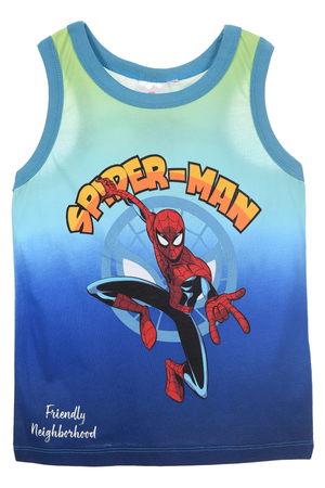 Canotta Spiderman MARVEL Bambino Smanicata 100% Cotone con Stampa Frontale - Ez10126turchese