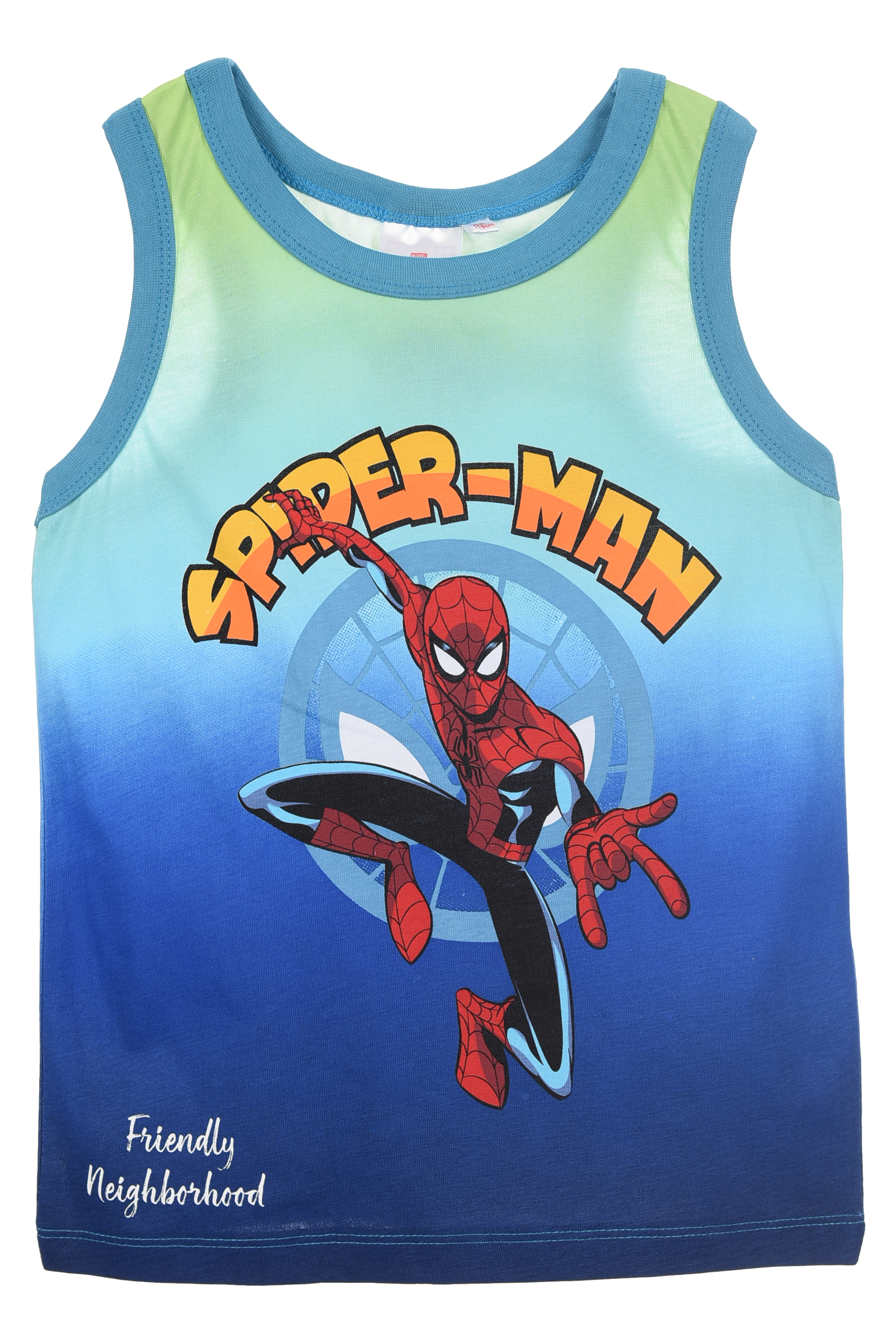 Canotta Spiderman MARVEL Bambino Smanicata 100% Cotone con Stampa Frontale - Ez10126turchese