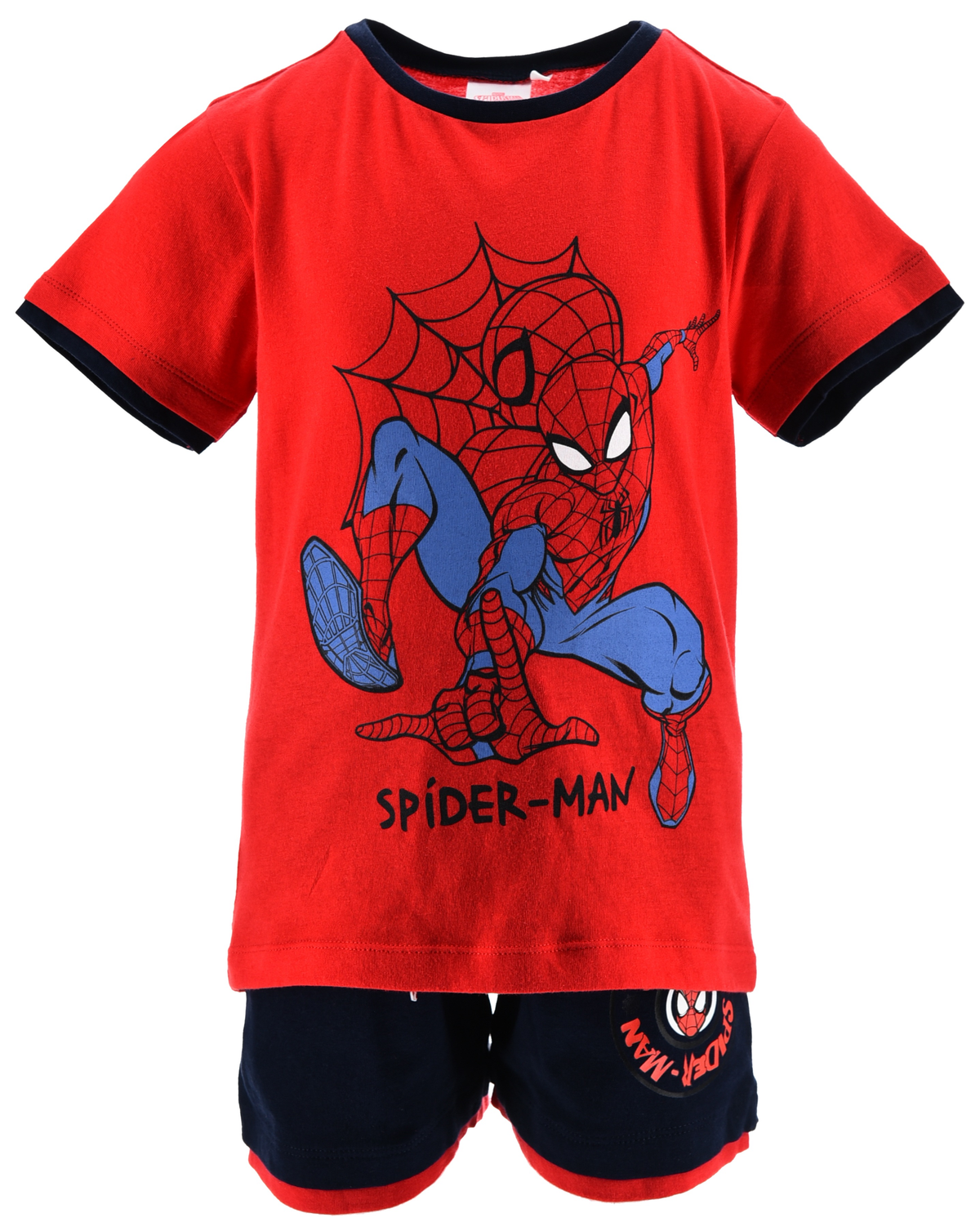 Completo Spiderman MARVEL 2 Pezzi T-Shirt e Bermuda in Cotone Bambino - Ez10223rosso